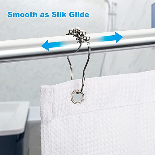 Wosta 12 Pcs Shower Curtain Hooks Rings, Stainless Steel Hooks Rings for Bathroom Rods, Polished Nickel - Image 5