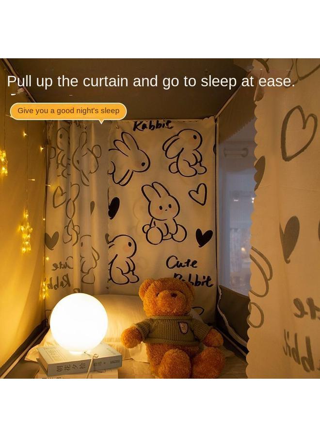 Bluejw Bracket Bed Curtain Shading Curtain Integrated Dormitory Mosquito Net 2023 With Winding Curtain Upper And Lower Burds High And Low Burds Student Burds - Image 4