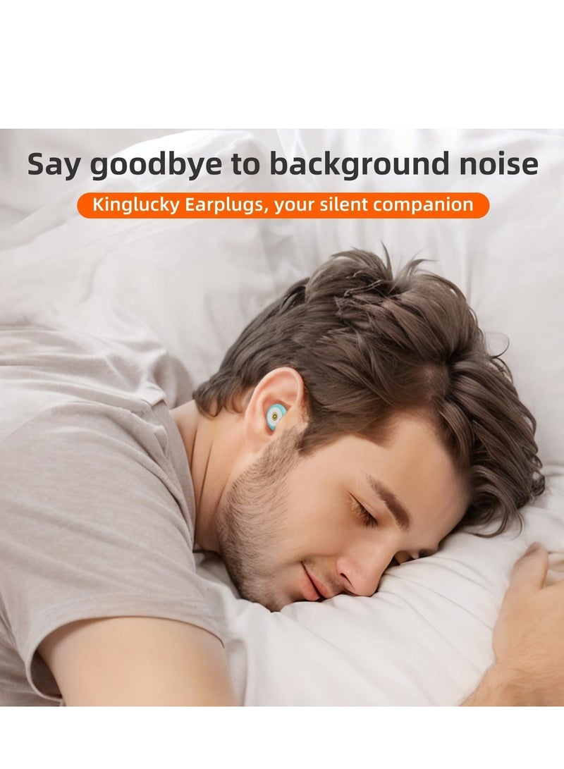 Generic Ear Plugs Noise Cancelling, Soft Flexible Liquid Silicone, Reusable Hearing Protection for Sleep, Storage Case for Concert, EarPlugs with 6 Ear Tips in S/M/L (Green, One Size)  - Image 2