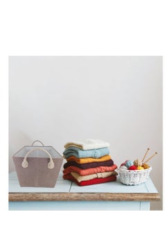 Generic Polyester Storage Basket organizer coved with fabric - Brown  - Image 4
