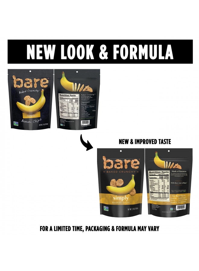 Bare Bare Baked Crunchy Banana Chips, Simply Banana, Gluten Free, 2.7 Ounce Bag, 6 Count  - Image 2