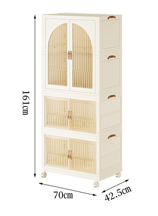 keke 3 Layers Stylish Multi-Functional Storage Cabinet & Children's Wardrobe include 10 piece Cloth Hanger  - Image 1