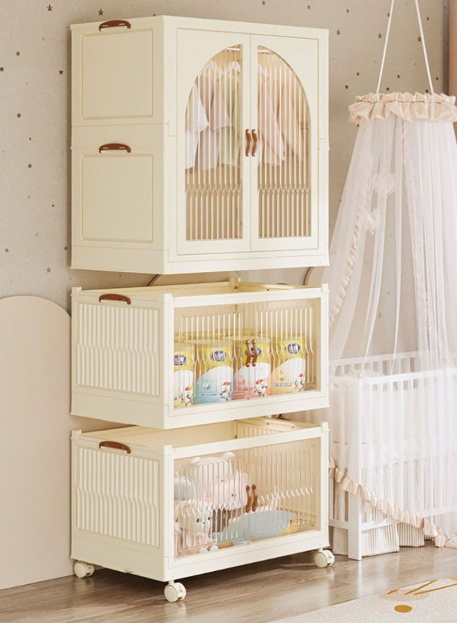 keke 3 Layers Stylish Multi-Functional Storage Cabinet & Children's Wardrobe include 10 piece Cloth Hanger  - Image 4