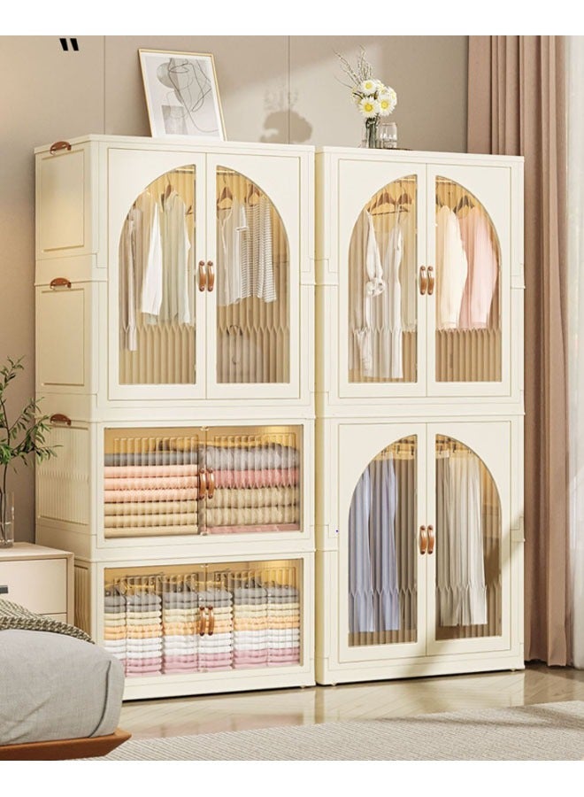 keke 3 Layers Stylish Multi-Functional Storage Cabinet & Children's Wardrobe include 10 piece Cloth Hanger  - Image 5