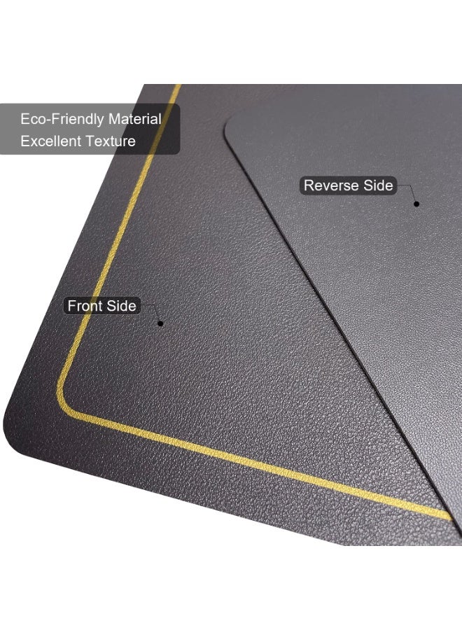 مجموعة من 6 مقاومة للماء الجلد PU Placemats، غسيل غير انزلاق طاولة حصاري، عيد الميلاد مكان حصاري، سهلة تنظيف مستطيل Placemats، مطبخ المنزل طاولة الطعام Placemats (رمادي، 45x30CM) - Image 4