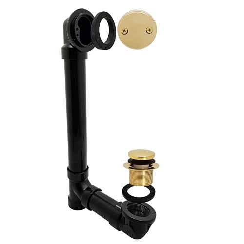 Westbrass TipToe Sch 40 ABS Bath Waste with TwoHole Elbow Polished Brass D493101 - Image 1
