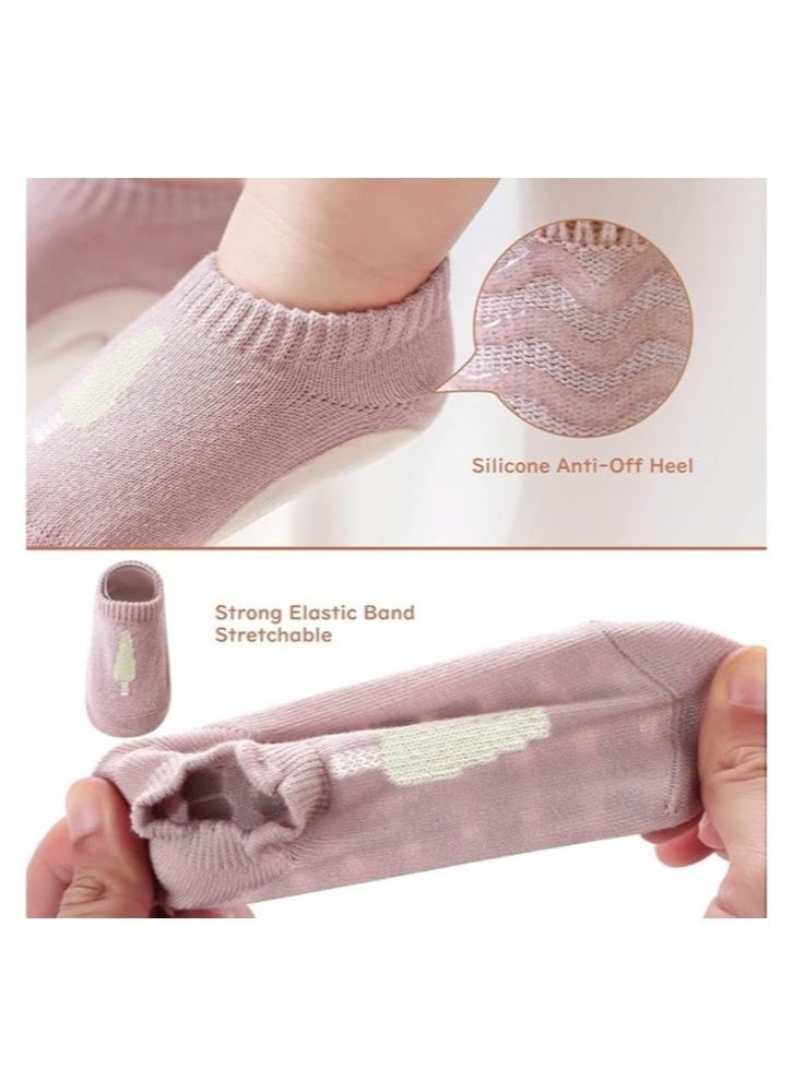 Baby Non Slip Socks, Azonee 5 Pairs Anti Slip Cozy Kids Socks With Non Skid Grips for 1-3 years old Toddler Little Kids (M) - Image 4