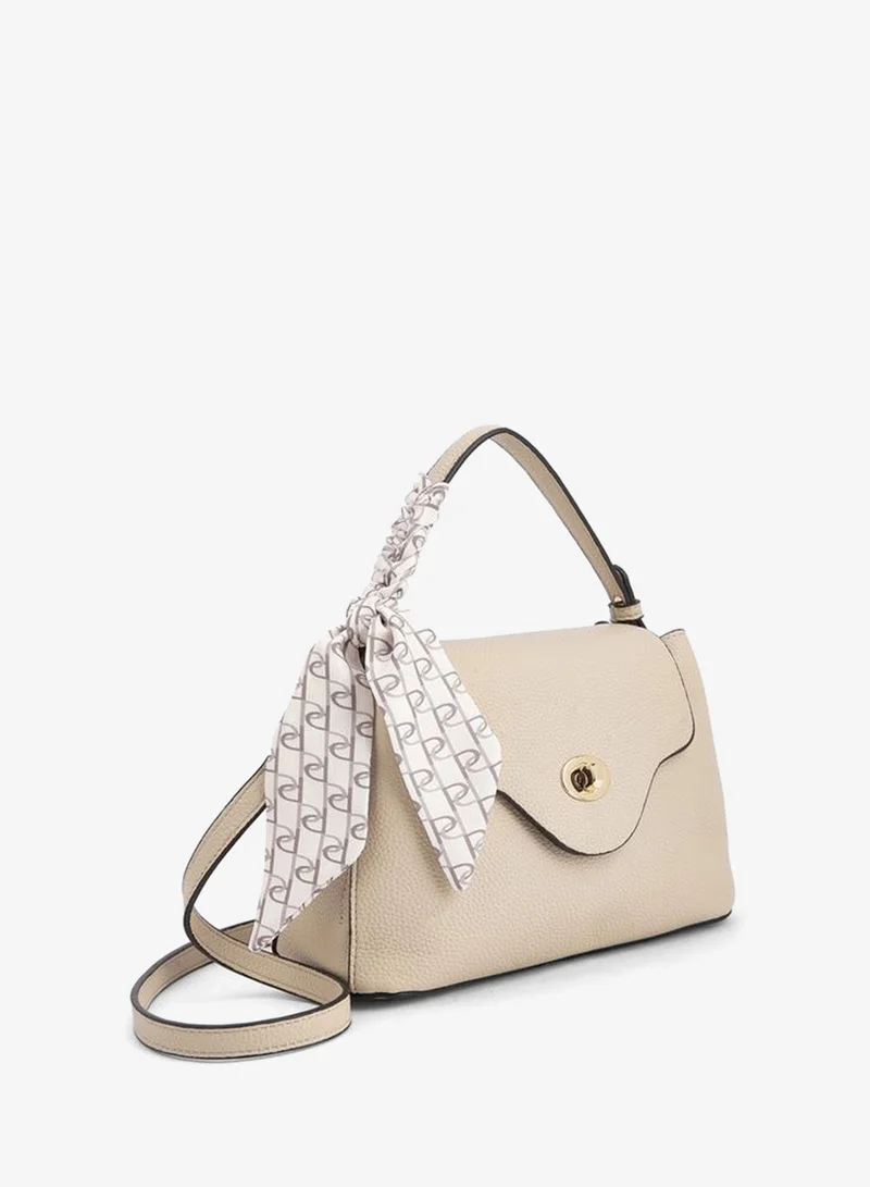 Paprika BEIGE Textured Satchel Bag With Scarf for Women | Best Price UAE