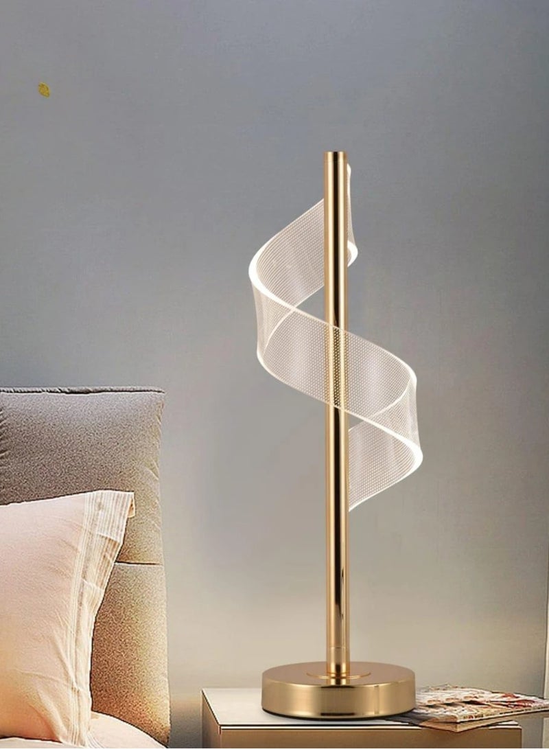 ICTC Table lamp golden color 45cm acrylic modern design unique lighting usb cable suitable for studying or working