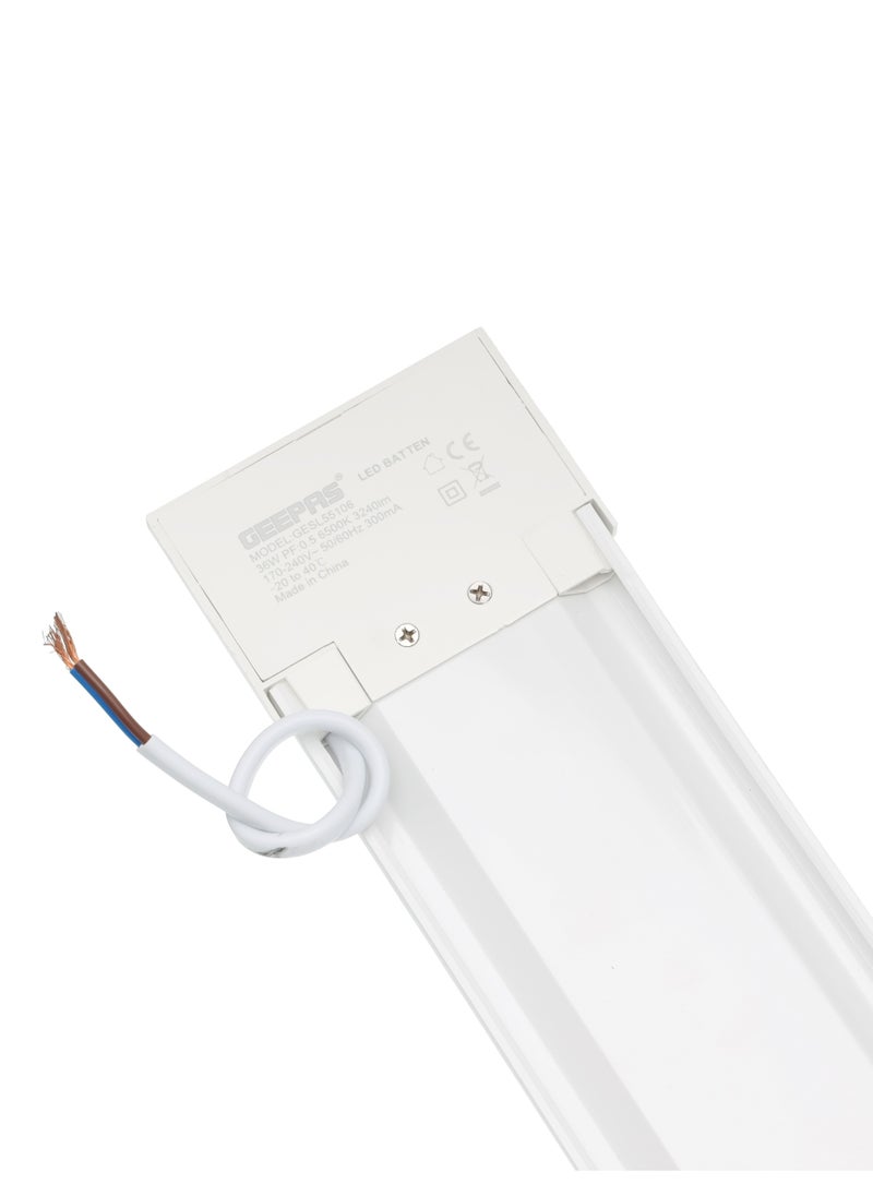 GEEPAS Geepas 36 W Energy Saving LED Batten- GESL55106| 3240 Lumens and 6500 K Color Temperature| Energy Efficient and Slim Design with 15000 Hours Lifetime, Light and Simple Perfect for Home and Office Use|  - Image 4