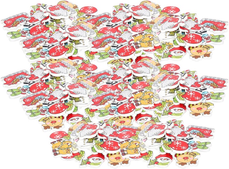 GLOGLOW Nan Wooden Buttons, Assorted 200pcs Flower Painting Decorative Wood Buttons for Sewing Crafts Kids Activities Clothing Accessories and Peripherals - Image 2