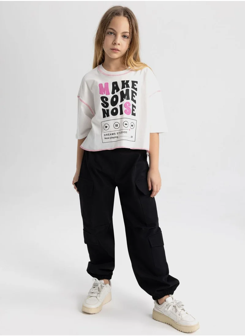 ديفاكتو Girl Parachute Cotton Cargo Pants