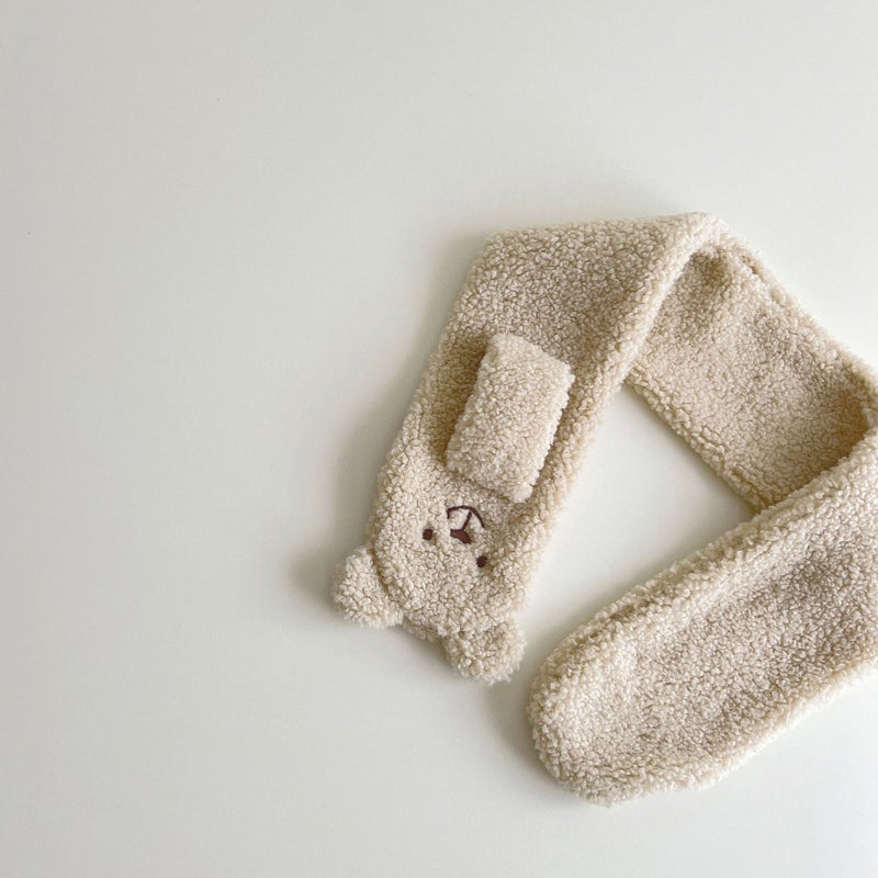 Qiunan Korean Children'S Scarf Winter Style Ins Cartoon Bear Gloves Boys Girls Baby Neck Warmer - Image 5