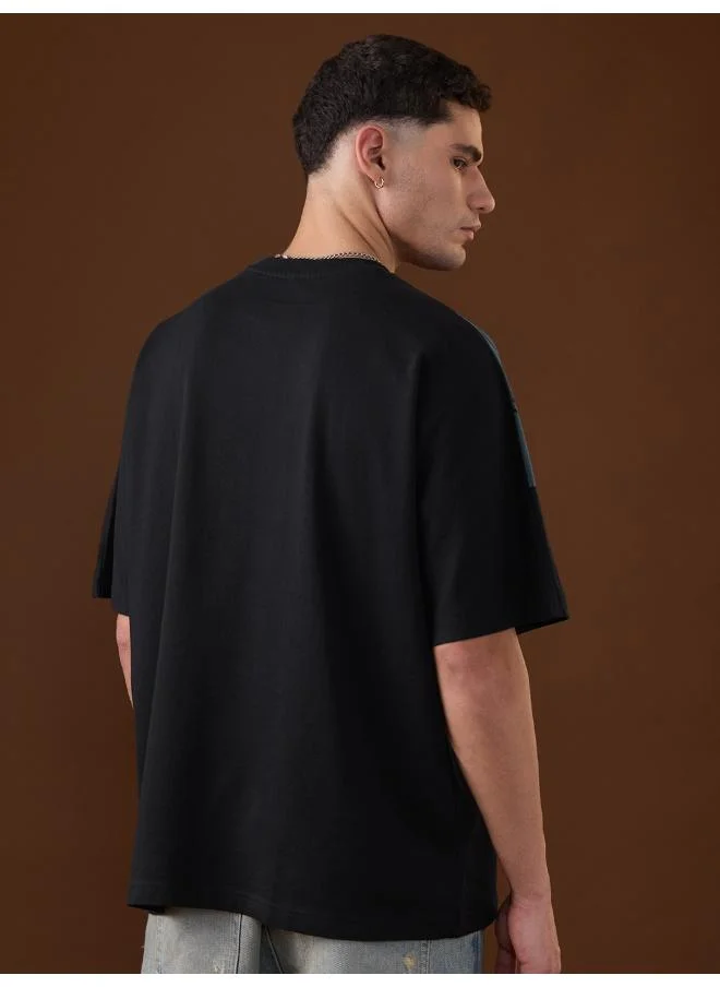 The Souled Store Black The Souled Store Men Looney Tunes: Heavenly Rebel Black Oversized T-Shirts for Men | Best Price UAE