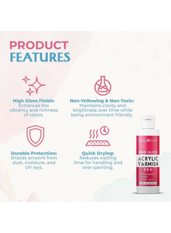 Granotone ورنيش فنان أكريليك غير مصفر وغير سام (100 مل لمعان عالي) - Image 3