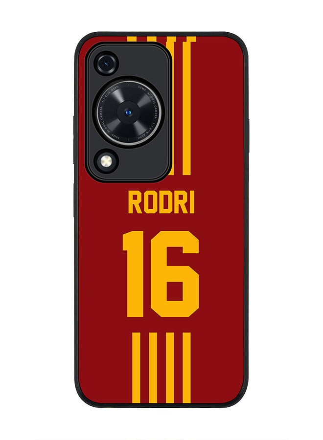 Stylizedd Rugged Black edge case for Huawei nova Y72 / Huawei Enjoy 70 4G, Slim fit Flexible Anti Drop Thin Cover - Football Team - Spain , Player Name - Rodri - Image 1