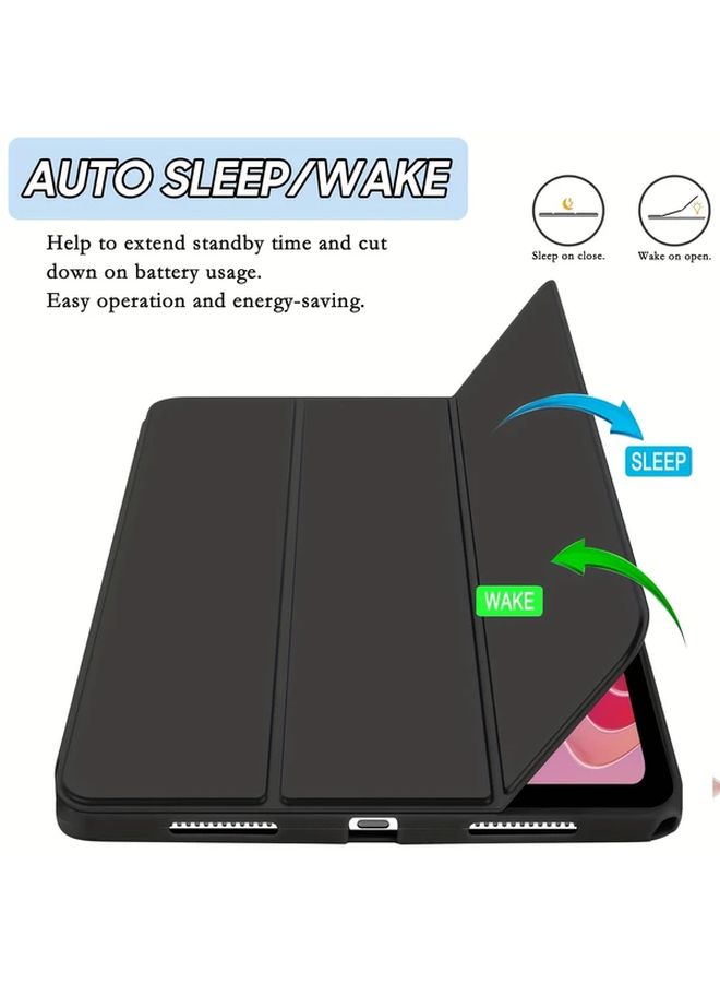 حافظة رفيعة مضادة للصدمات مناسبة لجهاز Xiaoxin Pad 11 2024، تتميز بخاصية الاستيقاظ والإغلاق التلقائي، وقاعدة مطاطية مانعة للانزلاق مع حامل قابل للطي، خفيفة الوزن ومقاومة للخدوش، اللون: أخضر داكن. - Image 3