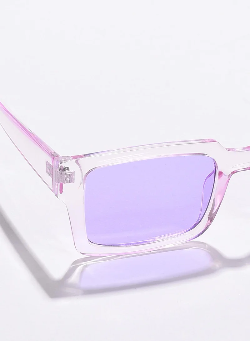 صوص هاوت نظارة شمسية مستطيلة بنفسجي بعدسات بنفسجية