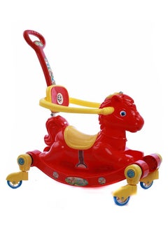 Generic A rocking horse for children from Alwin with wheels with a push handle for parents and can be converted into a push sled - red  - Image 1