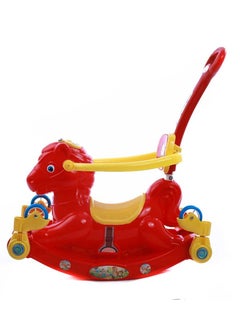 Generic A rocking horse for children from Alwin with wheels with a push handle for parents and can be converted into a push sled - red  - Image 2