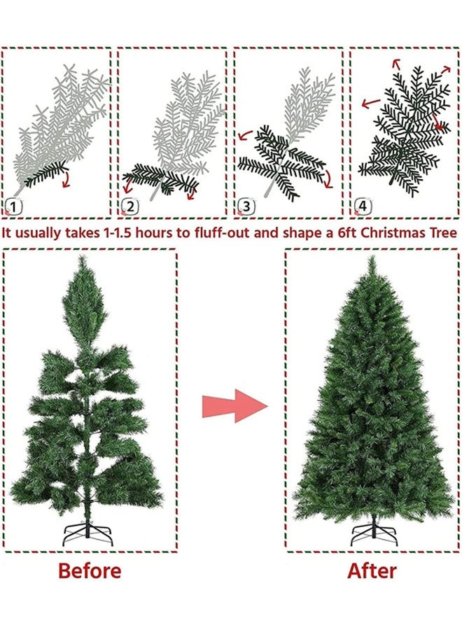 Beauenty Artificial Christmas Tree 7FT 1200 Tips Xmas Tree With Sturdy Metal Stand – Easy Assembly Artificial PVC Christmas Tree For for Home, Office, Party,New Year Christmas Decoration (2.1M) - Image 5