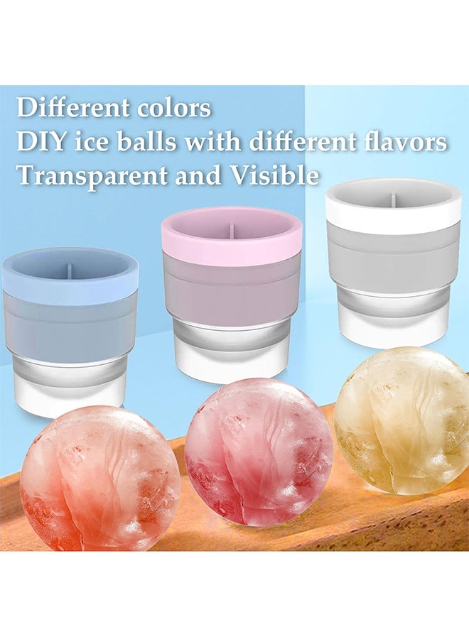 1 Pack 3 Pcs 6cm Large Silicone Sphere Ice Ball Mould Set, Stackable Easy Release Ice Cube Maker, for Soft Drinks, Cold Beverages & Creative Recipes - Image 5