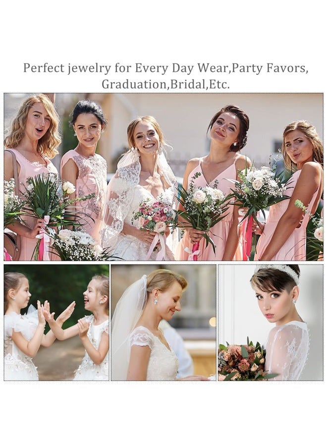 Bonuci 24 Pairs 15 mm Rhinestone Dance Earrings Competition Silver Crystals Stud Earrings Round Cut Cubic Zirconia Rhinestone Halo Stud Earrings for Women Girls Stage Performance Bridal Party, 0.59 inches, - Image 5