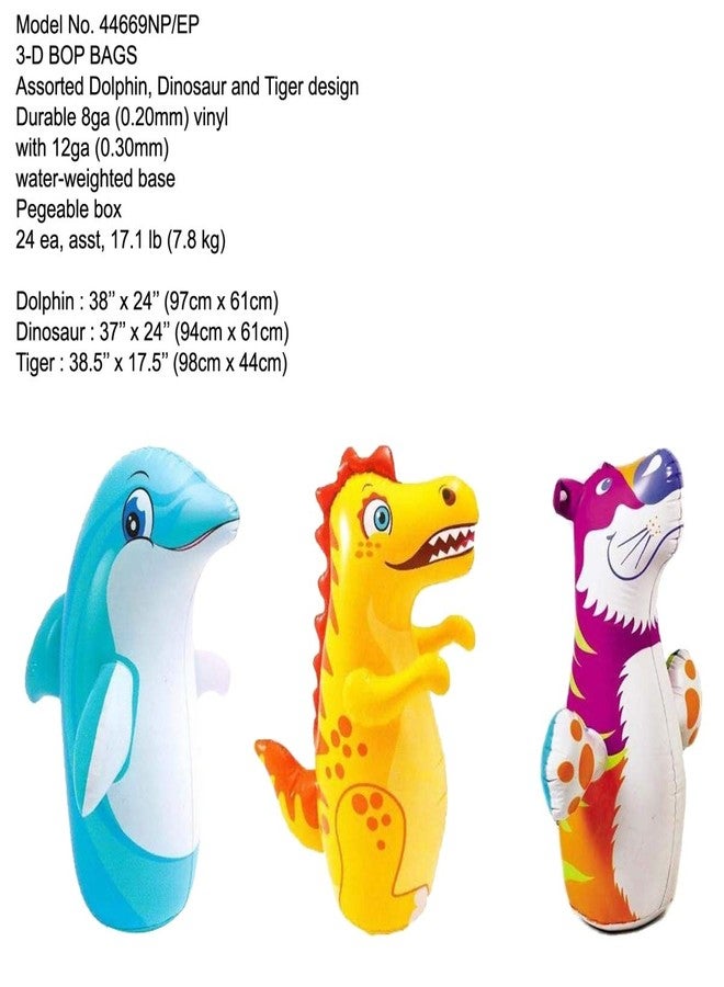 VWretails PVC Bop Bag Inflatable Blow Up Punching Bags Toys (Dolphin)(Multicolor) - Image 3