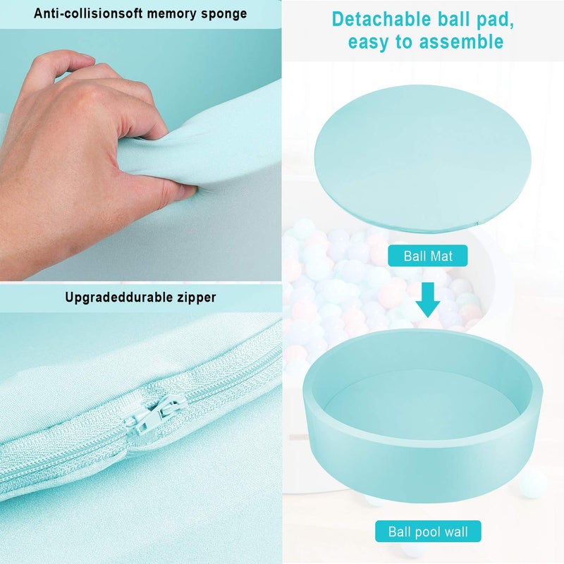 TRENDBOX Extra Large Soft Foam Ball Pit 51.2" x 11.8" (NO Balls) in Large Sponge Round Ball Pool Indoor Round Ball Pits Children Toddler Playpen - Light Blue - Image 3