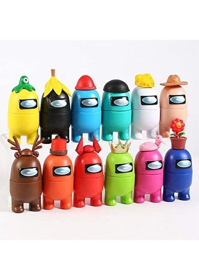 تماثيل لعبة Among Us مجموعة 12 قطعة لعشاق الألعاب شخصيات مصغرة تماثيل عمل زينة مكتبية هدايا للأطفال - Image 4