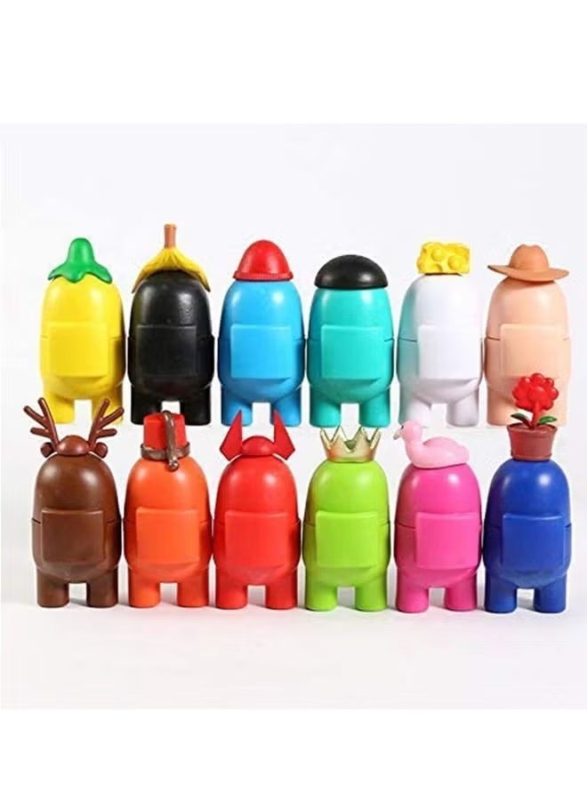 تماثيل لعبة Among Us مجموعة 12 قطعة لعشاق الألعاب شخصيات مصغرة تماثيل عمل زينة مكتبية هدايا للأطفال - Image 2