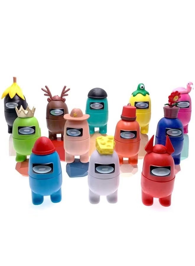 تماثيل لعبة Among Us مجموعة 12 قطعة لعشاق الألعاب شخصيات مصغرة تماثيل عمل زينة مكتبية هدايا للأطفال - Image 1