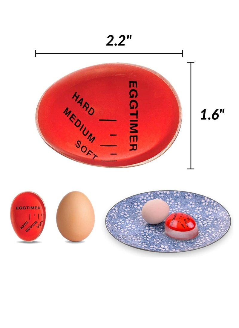 Bukela - Hard Boiled Egg Timer for Boiling Eggs Color Changing Egg Timers, Red - Image 1