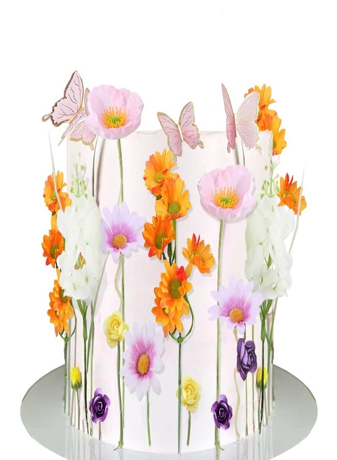 DiDida Wildflowers Cake Topper Flower Bloom Cake Decor with Butterfly for Spring Caek Baby in Bloom Baby Shower Birthday - Image 4