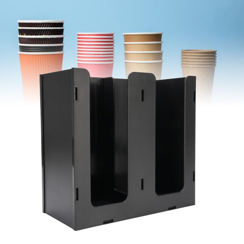 Acrylic Cup Dispenser With 2 Compartments For Coffee Shop Kitchen Countertop Commercial Use - Image 3