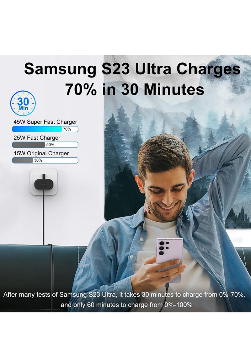 Beauenty - 45W USB C Super Fast Charger USB C Plug for Samsung Galaxy S24/S24 Ultra/S23+/S23 Ultra/S23+/S22/S21 Ultra/S21+/S21/S20/Note20/Note10/S10/A55/A35/A34/A16/A15/A25,Galaxy Tab S8+/S9/S10 Ultra, Super F - Image 1