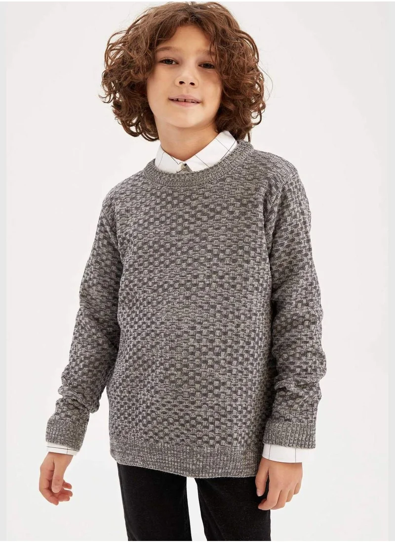 DeFacto Boy Crew Neck Long Sleeve Tricot Pullover