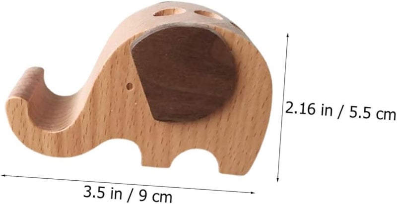 Natural Wood Phone Stand And Pen Holder Multi Functional Desktop Organizer - Image 3