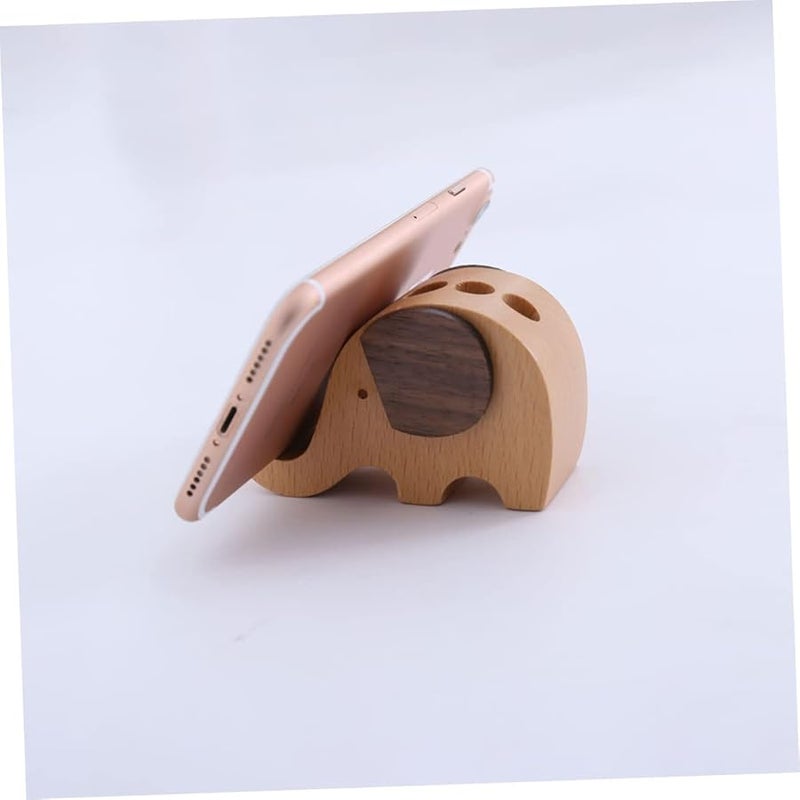 Natural Wood Phone Stand And Pen Holder Multi Functional Desktop Organizer - Image 5