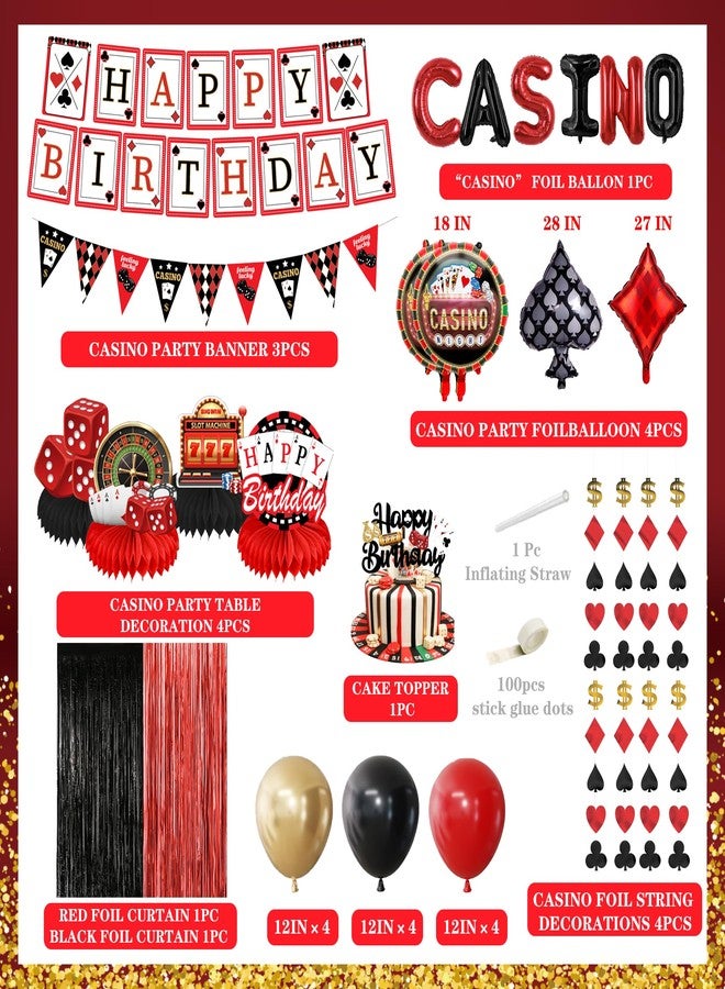 jenlion Casino Theme Party Decorations, casino party decorations, Las Vegas birthday Decorations, Casino String Decorations, Casino birthday Honeycomb Centerpieces, casino night decorations for men - Image 2