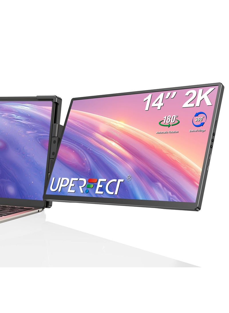 Uperfect UPERFECT Portable Monitor G13 14" 2K | 100% sRGB GamingMonitor| 180° Auto-Rotatie portable monitoren| Dual USB-C Second Screen for Laptop/Phone/Game Console  - Image 1