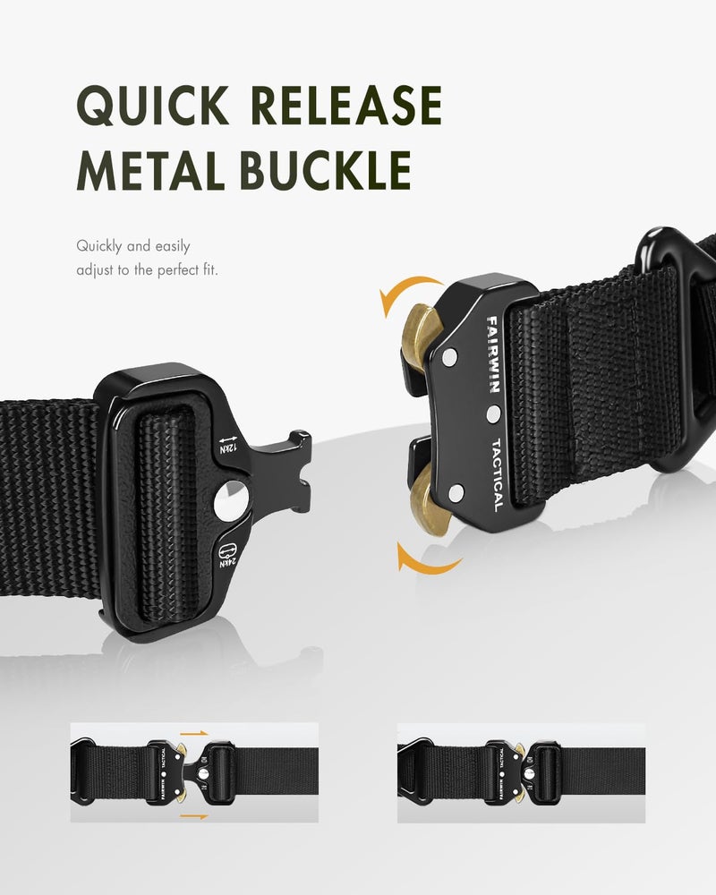 FAIRWIN Men's Tactical Belt, Rigger Belt, Utility Nylon Web Waist Work Belt for Men with V-ring Quick-Release Buckle - Image 2
