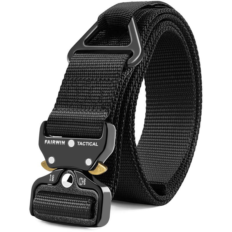 FAIRWIN Men's Tactical Belt, Rigger Belt, Utility Nylon Web Waist Work Belt for Men with V-ring Quick-Release Buckle - Image 1