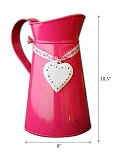 Elan ELAN Metal Jug Flower Vase for Home Decor Bedroom Living Room Office Decoration | Amphora Pitcher Of Love Table Decorative Item, 20.5 X 20.5 X 27 cm, R Pink  - Image 2