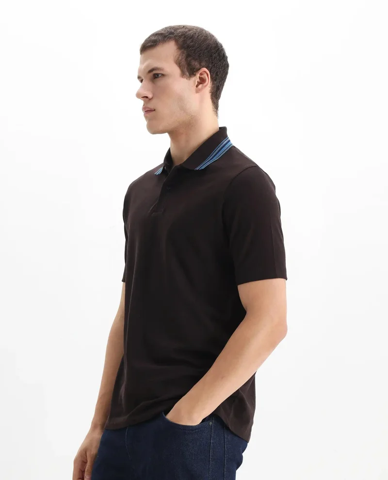 Rare Rabbit Men's Button Closure Plain Polo