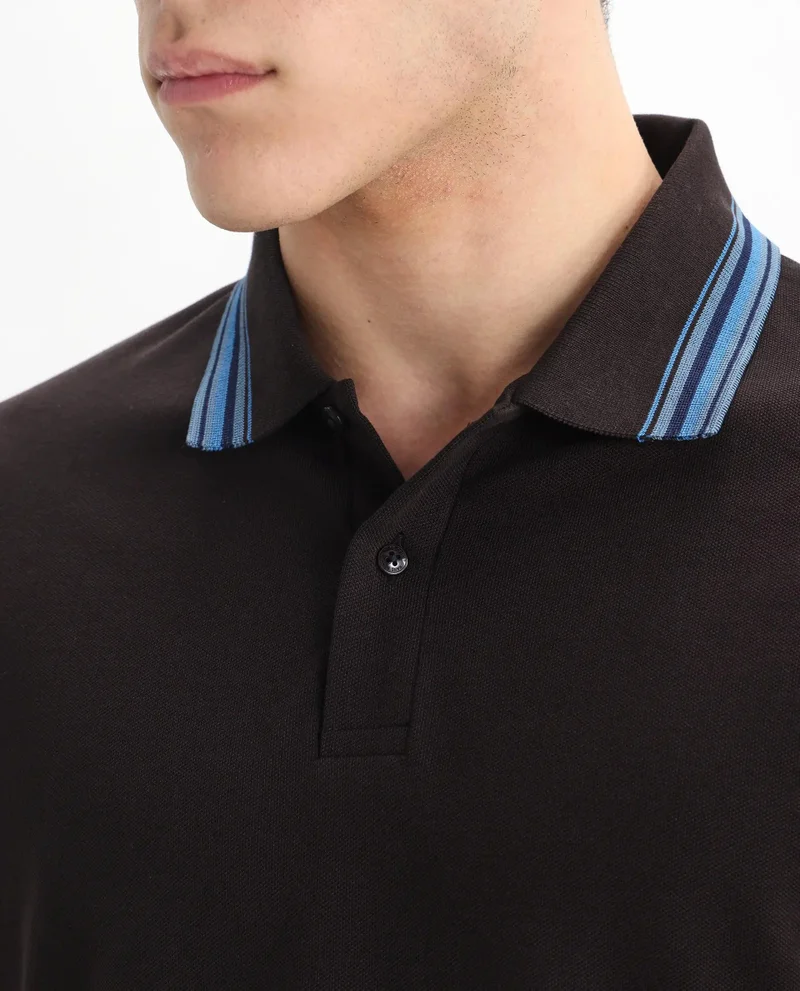 Rare Rabbit Men's Button Closure Plain Polo