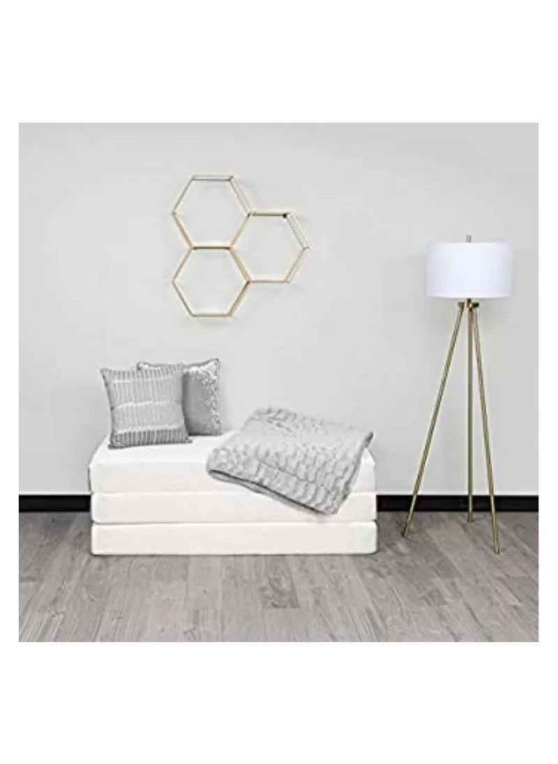 Comfy - Comfy Folding White Cotton Knitted Mattress 180x 90x 7Cm - Image 1