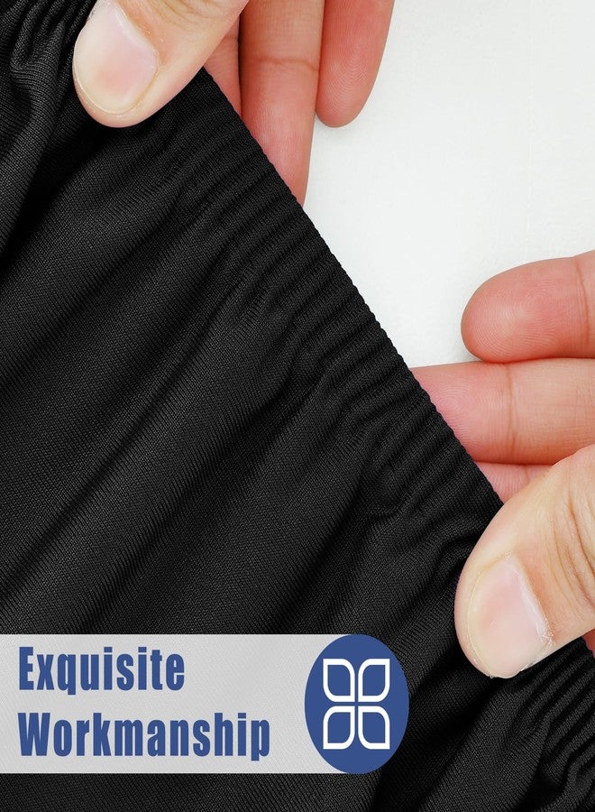 Moosfor Spandex 6 Foot Rectangle Table Cloth 4 Pack, Elastic Fitted Tablecloths for Picnic, Stretch Washable Patio Table Cover for Outdoor, Camping, Banquet and Parties (Black, 30"x72") - Image 4