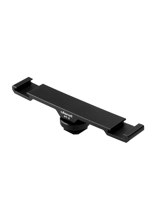 NIBEMINENT Double Hot Shoe Mount Extension Bar Dual Bracket Black - Image 1