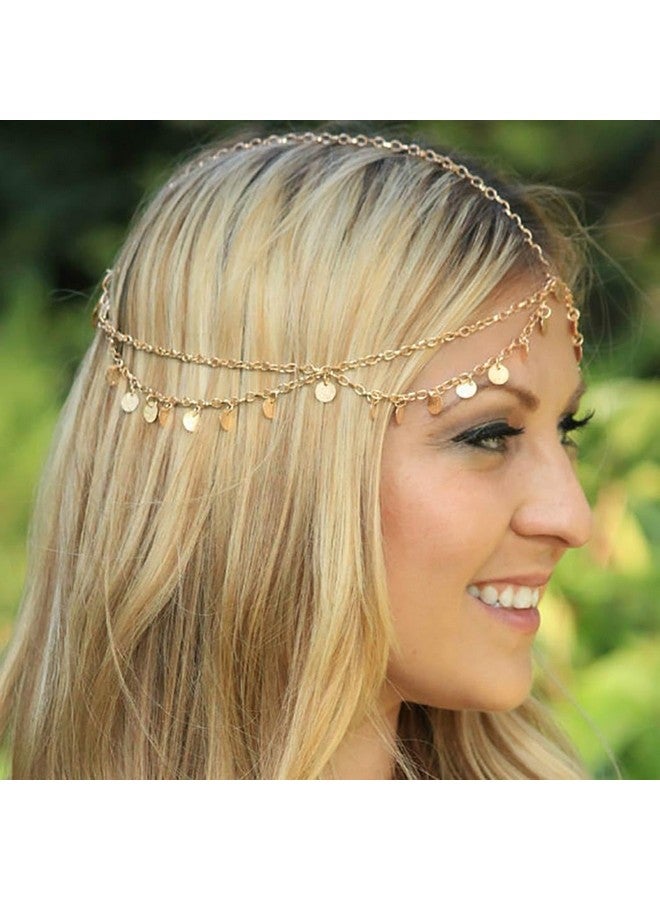 GORAIS Sequins Boho Head Chain Jewelry Hair Chain Headpiece Festival Headband Costume Accessories For Women - Image 2